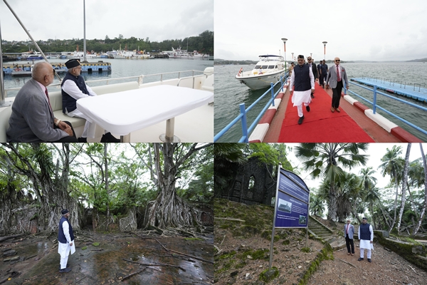Vice President Radhakrishnan Visits Historic Sites on Netaji Subhas Chandra Bose Island