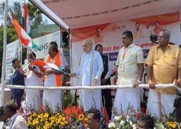 Home Minister Amit Shah Flags Off Har Ghar Tiranga Yatra in Puducherry