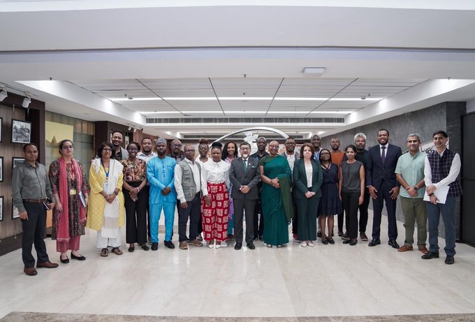 MEA Secretary Sudhakar Dalela interacts with officials from six African countries