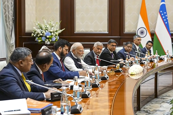 PM Modi holds delegation-level talks with Uzbekistan’s President Shavkat Mirziyoyev in Tashkent