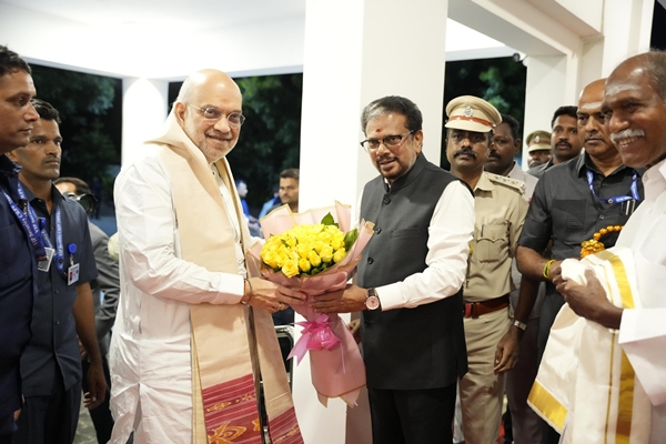Home Minister Amit Shah Reaches Puducherry on Two-Day Official Visit