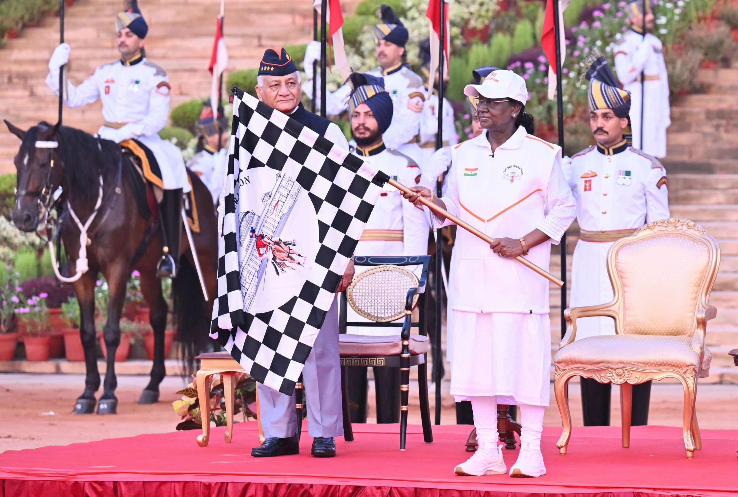 President Droupadi Murmu flags off run ‘PBG Soldierathon’