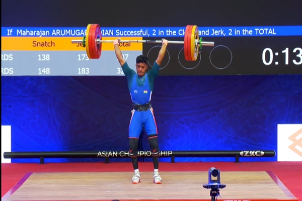 Asian Junior Weightlifting Championships: Maharajan Arumugapandian Clinches Silver