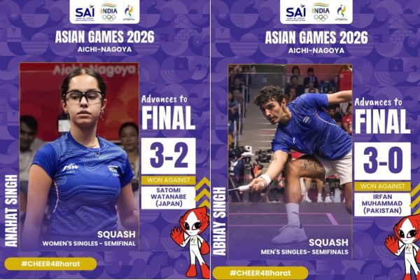 Anahat Singh, Abhay Singh enter squash singles finals at Asian Games