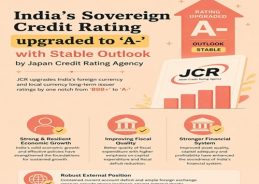 India’s sovereign credit rating upgraded to ‘A-‘ with Stable Outlook by Japan Credit Rating Agency