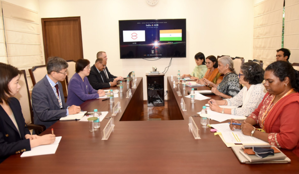 Union Finance Minister Nirmala Sitharaman meets AIIB President Zou Jiayi 