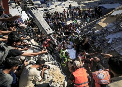 Gaza: Efforts continue to rescue survivors from rubble of collapsed building in Israeli strike Gaza: Efforts continue to rescue survivors from rubble of collapsed building in Israeli strike