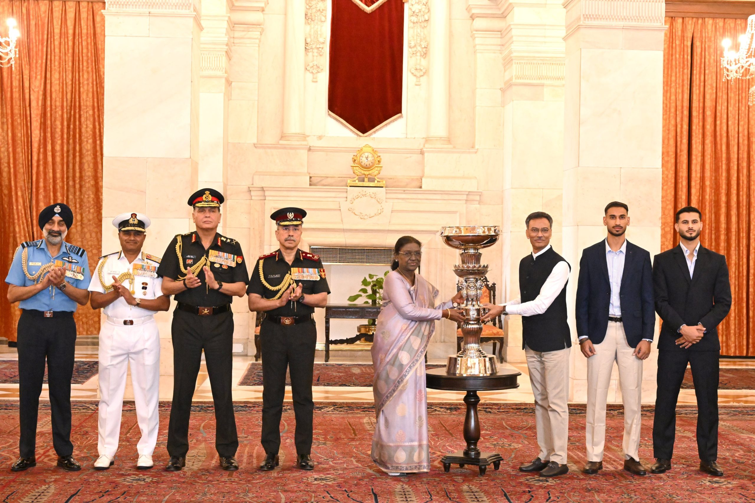 President Murmu hands over Durand Cup to East Bengal FC