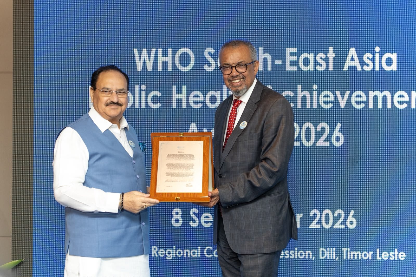 WHO Chief Dr Tedros meets Union Health Minister JP Nadda, Hails India’s health gains
