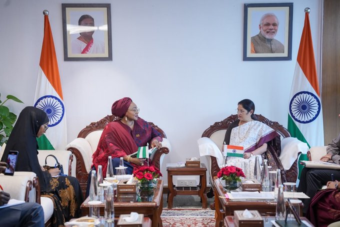 Women & Child Development Minister Annpurna Devi meets Nigerian Minister Imaan Sulaiman-Ibrahim in New Delhi