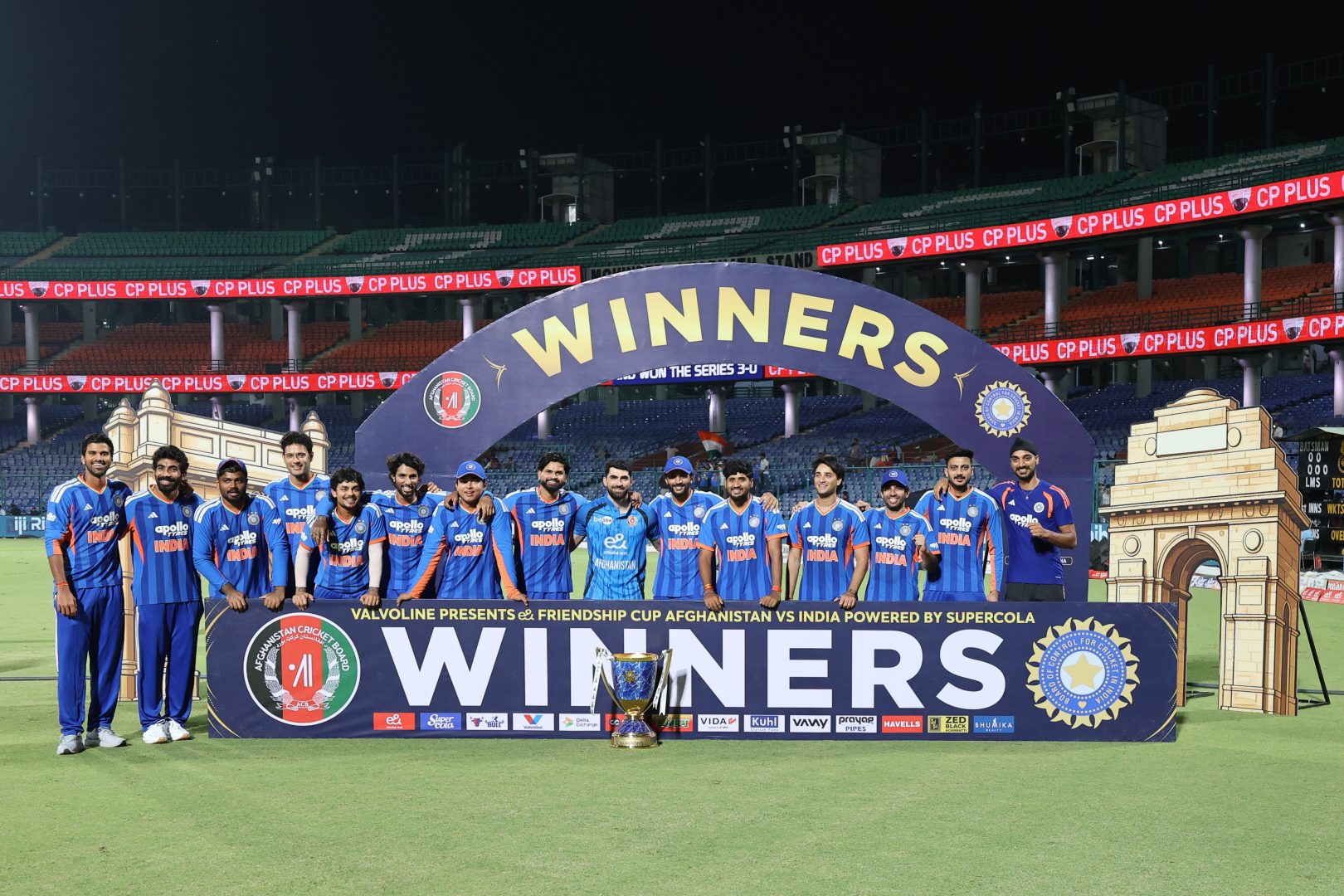 भारतीय पुरूष क्रिकेट टीम ने तीसरे T20 मैच में अफगानिस्तान को 127 रन से हराकर श्रृंखला 3-0 से अपने नाम की