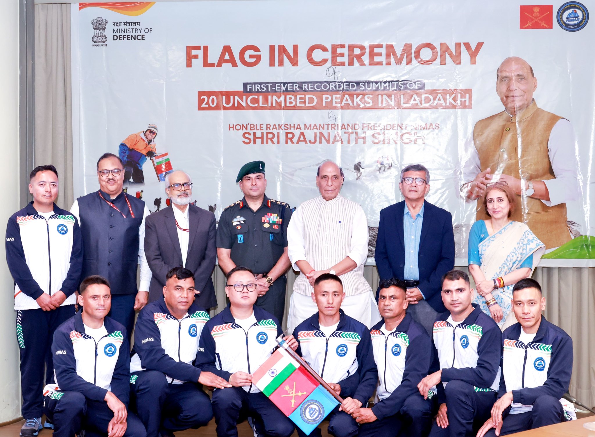 Defence Minister Rajnath Singh Flags-in Historic Ladakh Mountaineering Expedition