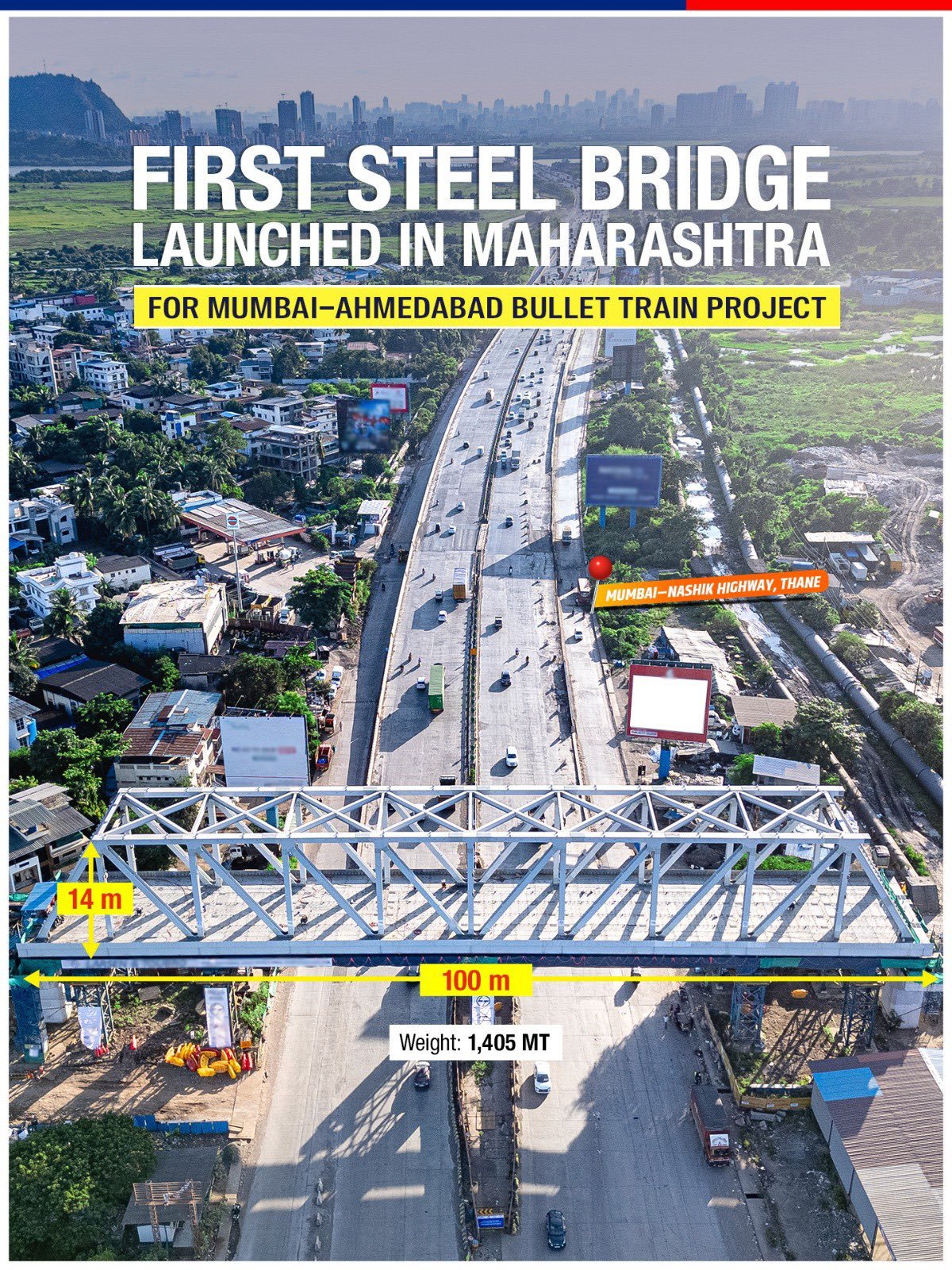 First Steel Bridge for Mumbai-Ahmedabad Bullet Train Project Launched in Maharashtra