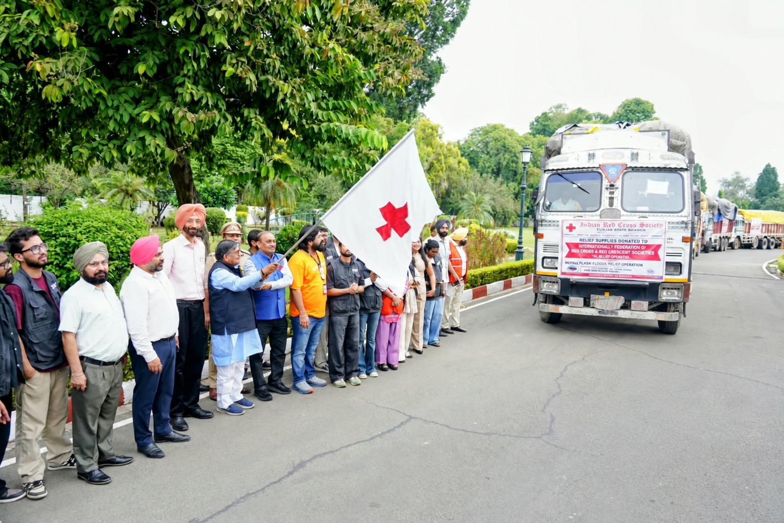 Punjab Red Cross Sends 52-Tonne Relief Consignment to Flood-Hit Nepal