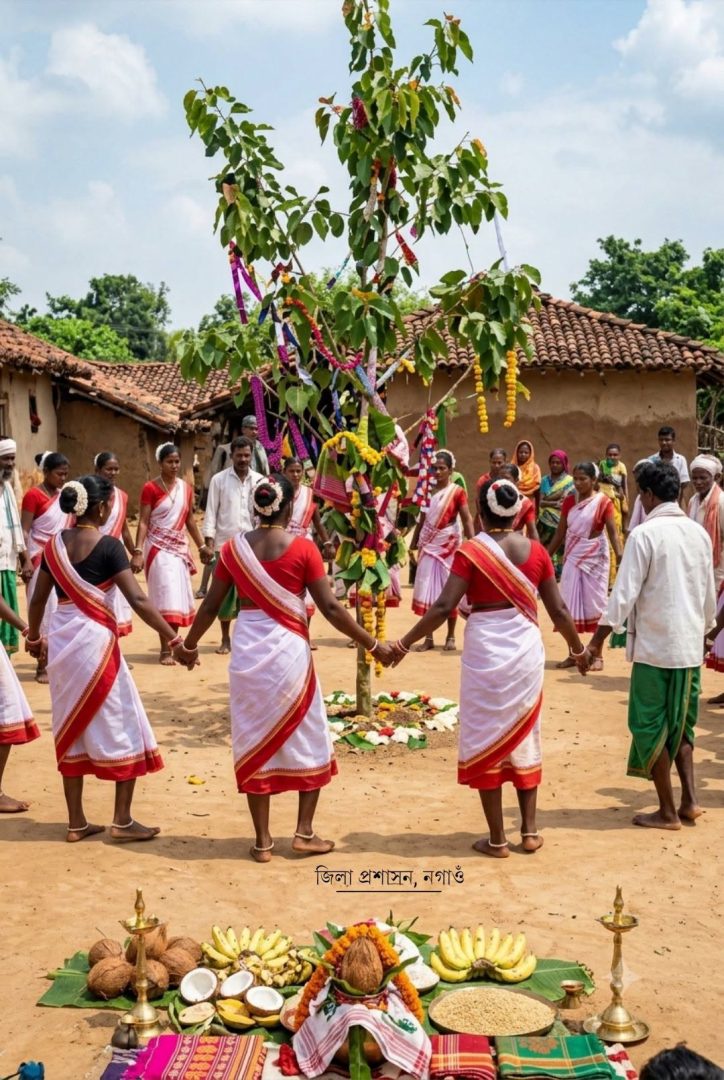 পৰম্পৰাগত ৰীতি-নীতিৰে আজি কৰম পূজা উদযাপন