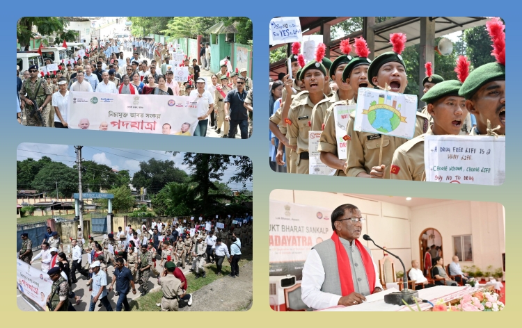 ৰাজ্যপাল লক্ষ্মণ প্ৰসাদ আচার্যৰ ডিফুত সজাগতামূলক পদযাত্ৰাত অংশগ্ৰহণ
