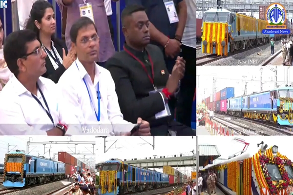 PM Modi flags off freight and passenger train services in Gujarat