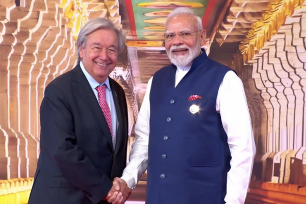 प्रधानमंत्री नरेन्‍द्र मोदी ने भारत मंडपम में 18वें ब्रिक्स शिखर सम्मेलन के दूसरे और अंतिम दिन ब्रिक्स के सहयोगी देशों के नेताओं का स्वागत किया