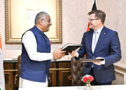 Union Minister Bhupender Yadav holds meeting with his German counterpart Carsten Schneider in New Delhi Union Minister Bhupender Yadav holds meeting with his German counterpart Carsten Schneider in New Delhi