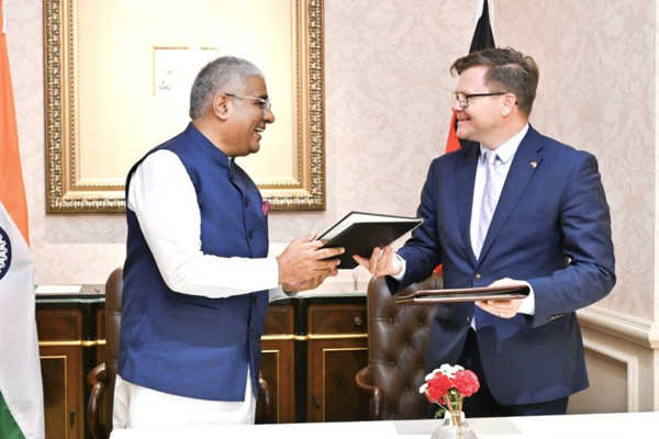 Union Minister Bhupender Yadav holds meeting with his German counterpart Carsten Schneider in New Delhi