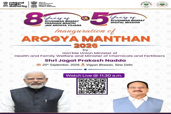 Health Minister J.P. Nadda to Inaugurate Arogya Manthan 2026 Tomorrow