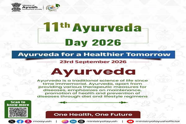 11th Ayurveda Day to Be Celebrated on Sep 23
