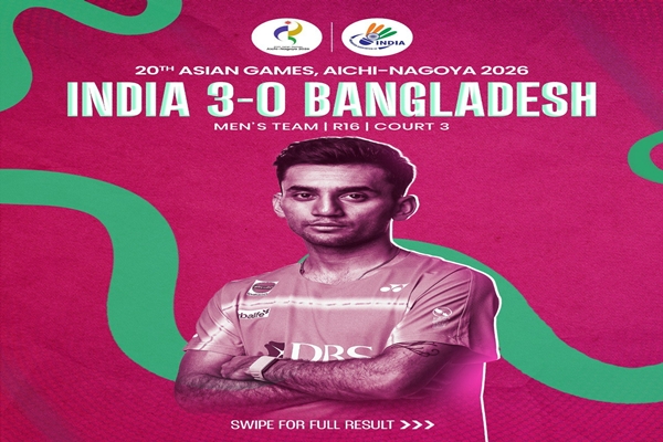 India Beat Bangladesh 3-0 to Reach Men’s Badminton QFs at Asian Games