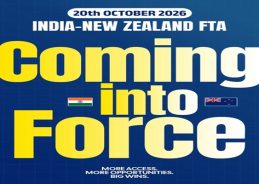 India-New Zealand Free Trade Agreement to come into force from Oct 20 India-New Zealand Free Trade Agreement to come into force from Oct 20