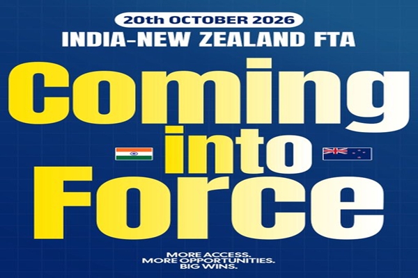 India-New Zealand Free Trade Agreement to come into force from Oct 20