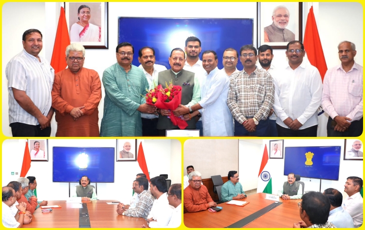 ডাক বিভাগৰ সৰ্বভাৰতীয় কৰ্মচাৰী সংস্থাৰ প্রতিনিধি দলৰ কেন্দ্ৰীয় মন্ত্ৰী ড° জীতেন্দ্র সিঙক সাক্ষাৎ