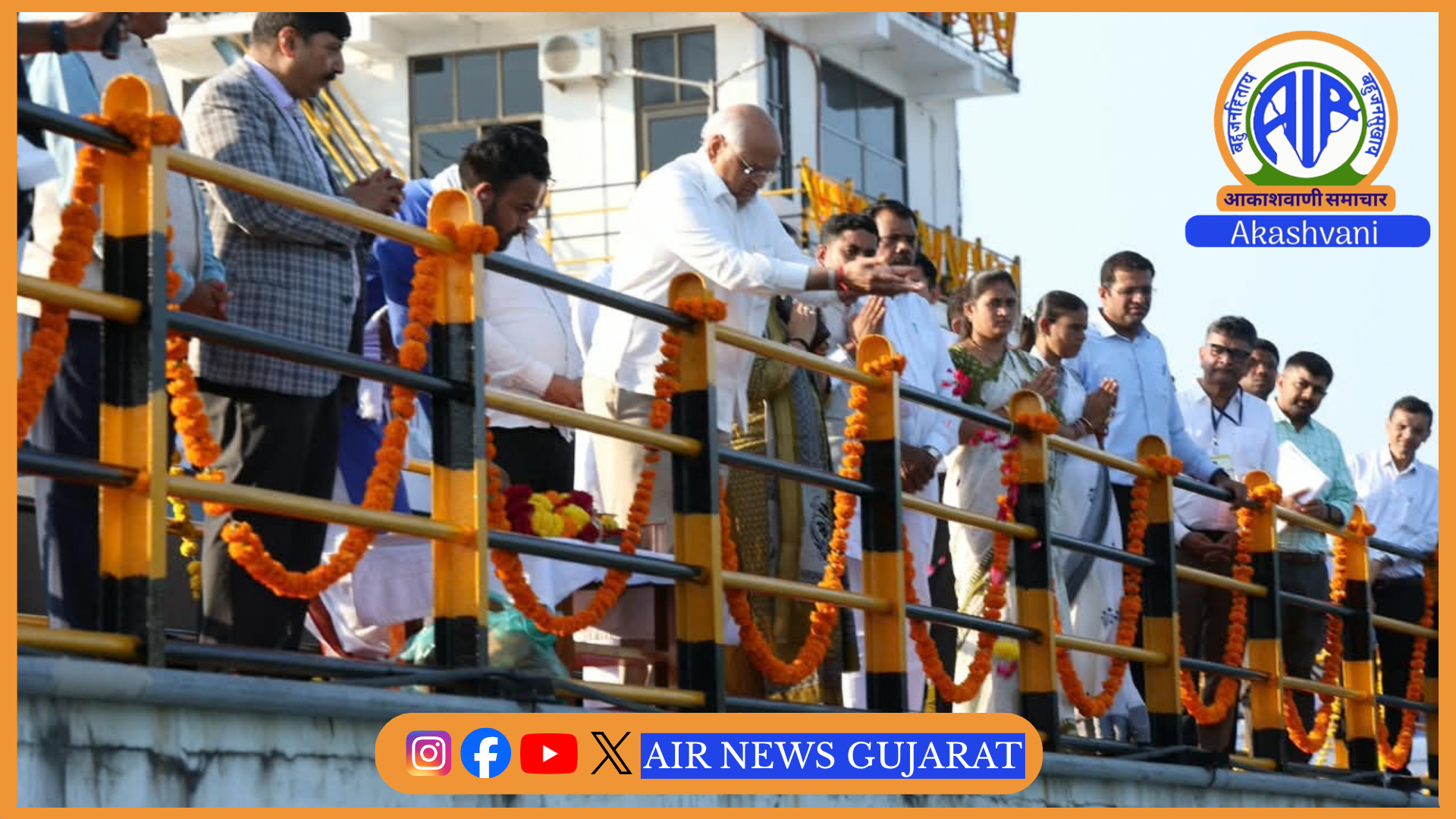 નર્મદા ડેમ પૂર્ણ સપાટીએ છલકાયો: CM પટેલે કર્યા જળ વધામણાં