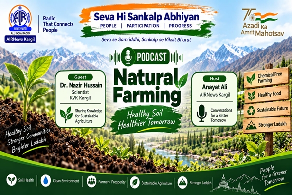 Ladakh: Akashvani Kargil Launches Special Podcast Series Under ‘Seva Sankalp Abhiyan’; Ep 1 focuses on Natural Farming and Climate Resilience