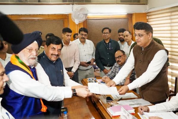 Hardeep Singh Puri files nomination for Rajya Sabha by-election from Madhya Pradesh