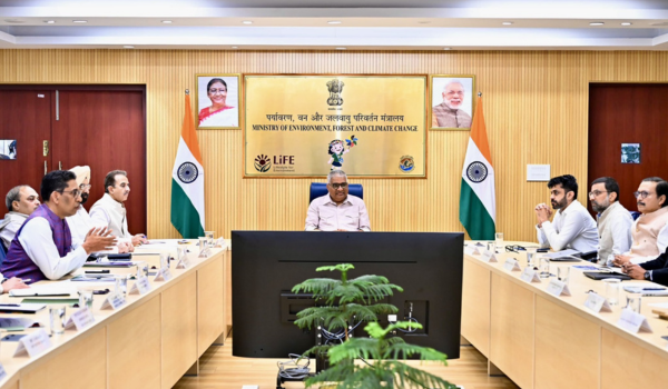 Union Minister Bhupender Yadav holds meeting with start-ups on air pollution mitigation in New Delhi