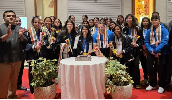Indian women’s hockey team receives celebratory welcome in Bengaluru after Asian Games triumph