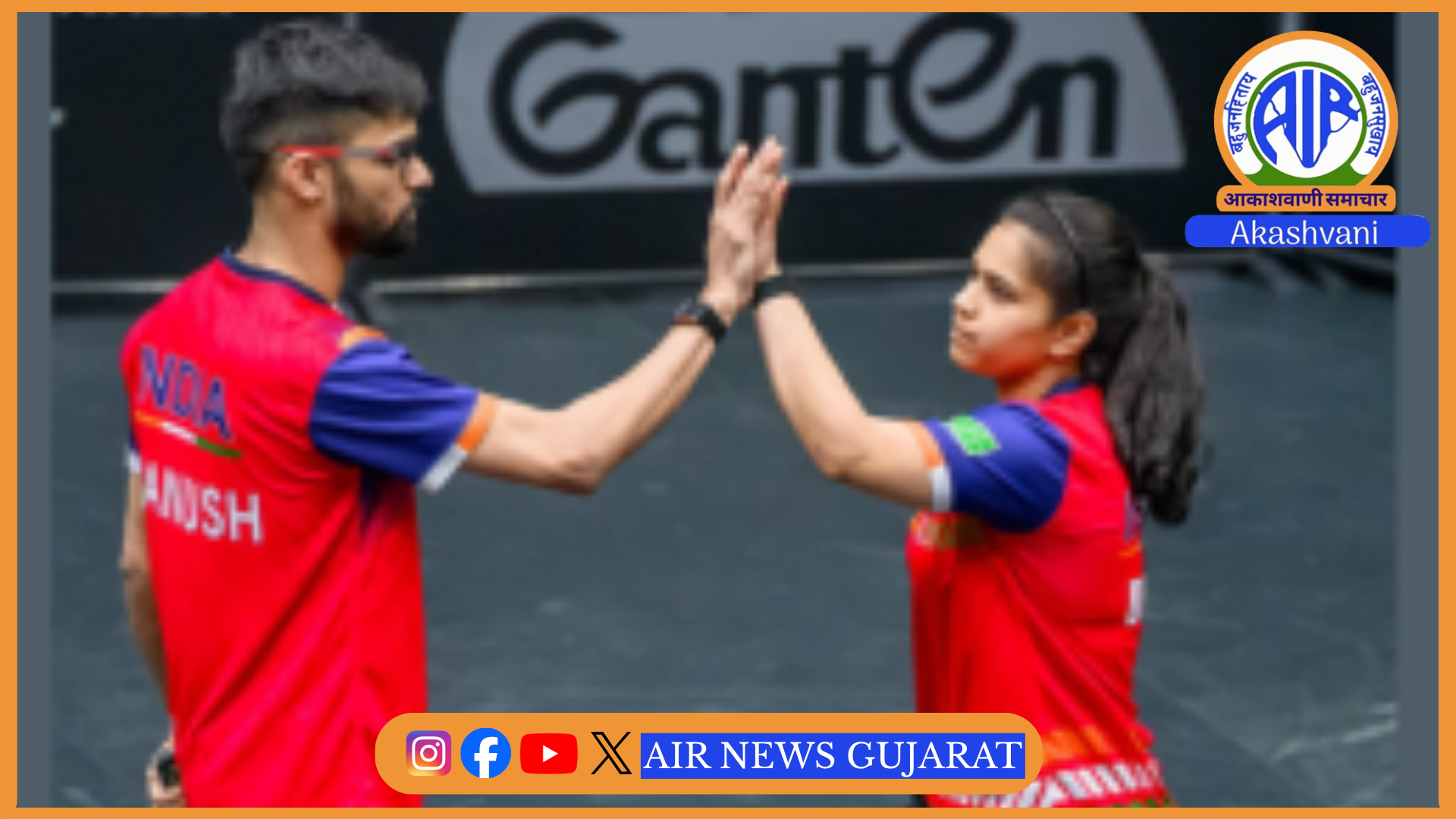 માનુષ શાહ અને દિયા ચિત્તાલેની જોડી ચાઇના સ્મેશ ટેબલ ટેનિસની સેમિફાઇનલમાં પહોંચી