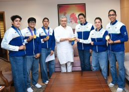Union Minister Ashwini Vaishnaw congratulates women’s Kabbadi team for winning gold in Asian Games