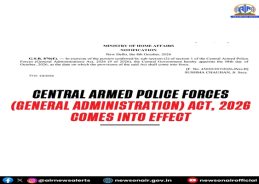 CAPF Act 2026 takes effect today CAPF Act 2026 takes effect today
