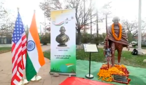 Life-size statue of Mahatma Gandhi unveiled in North Dakota, US