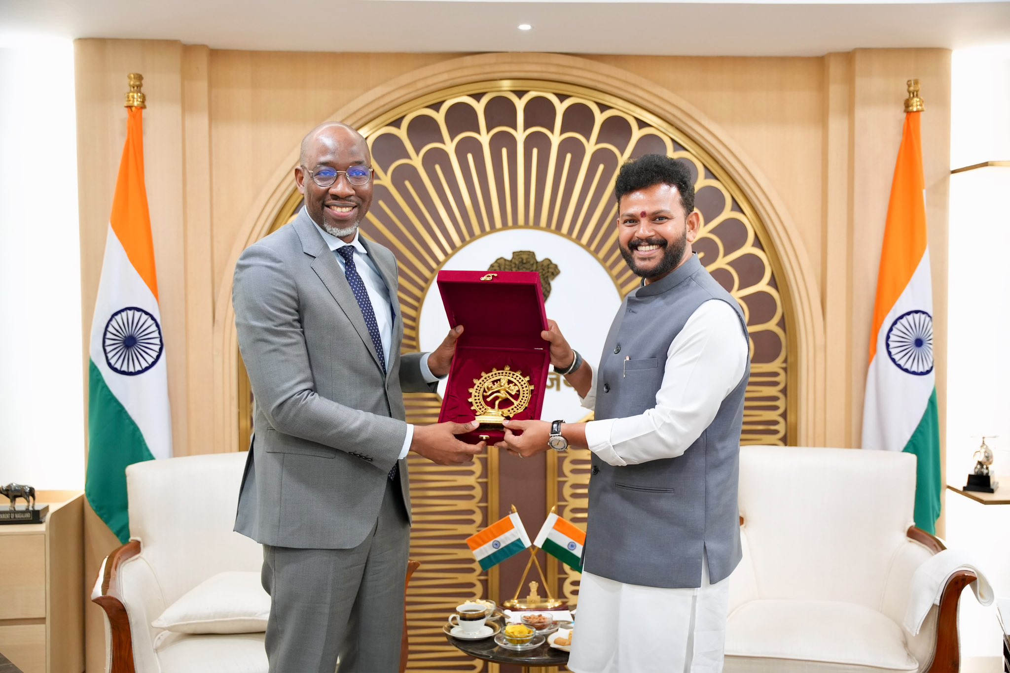 Union Minister Ram Mohan Naidu meets Mozambique’s Minister of Transport & Logistics Joao Jorge Matlombe in New Delhi