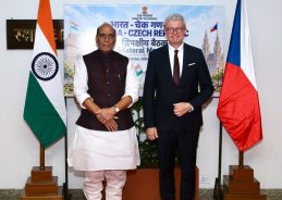 Defence Minister Rajnath Singh meets Czech Republic Deputy PM, Karel Havlicek