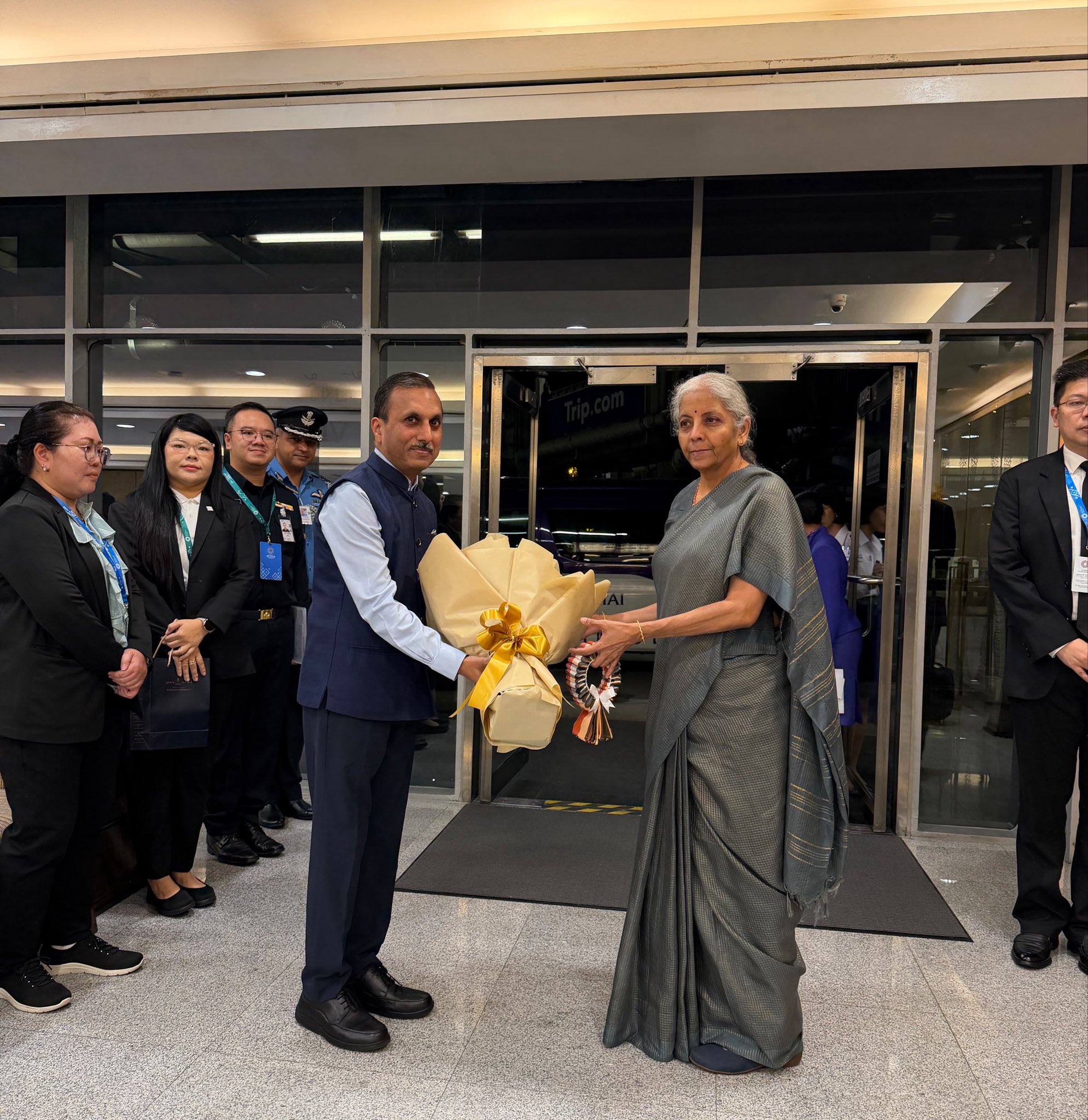 FM Nirmala Sitharaman arrives in Bangkok on official visit, receives welcome at Suvarnabhumi Airport