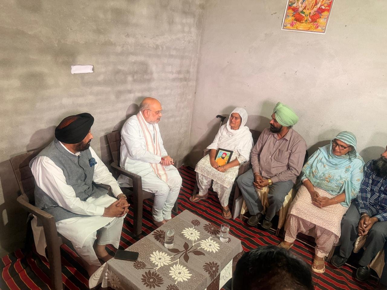 Home Minister Amit Shah meets family members of anti-drugs activists in Punjab