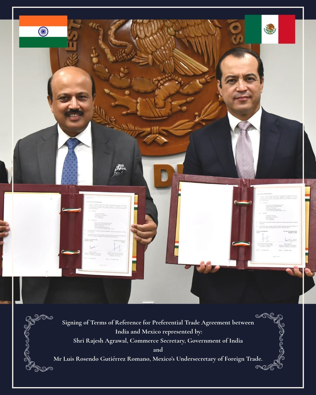 India, Mexico sign Terms of Reference for Preferential Trade Agreement