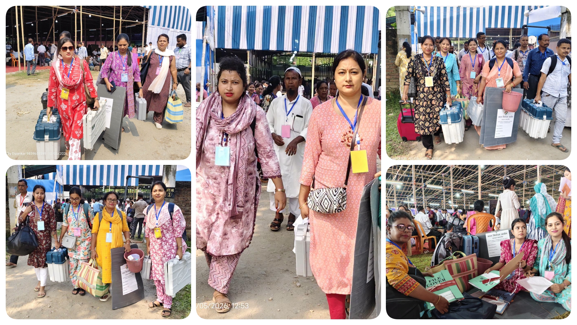 নগাঁও লোকসভা সমষ্টিৰ উপ-নিৰ্বাচনৰ ভোটগ্ৰহণৰ বাবে দায়িত্বত নিয়োজিত বিষয়াসকল ৰাওনা 