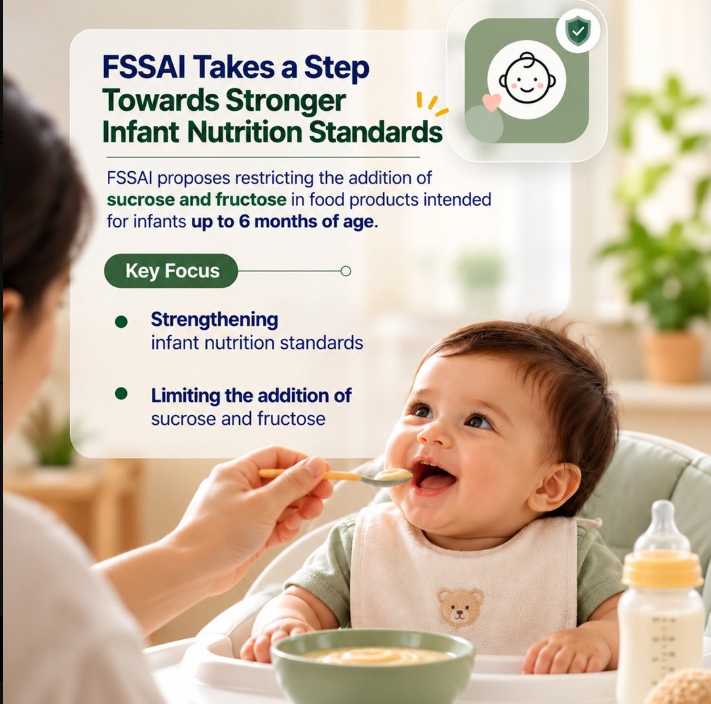 FSSAI ने मानक (शिशु पोषण खाद्य पदार्थ) विनियम, 2020 में संशोधन का मसौदा किया प्रकाशित