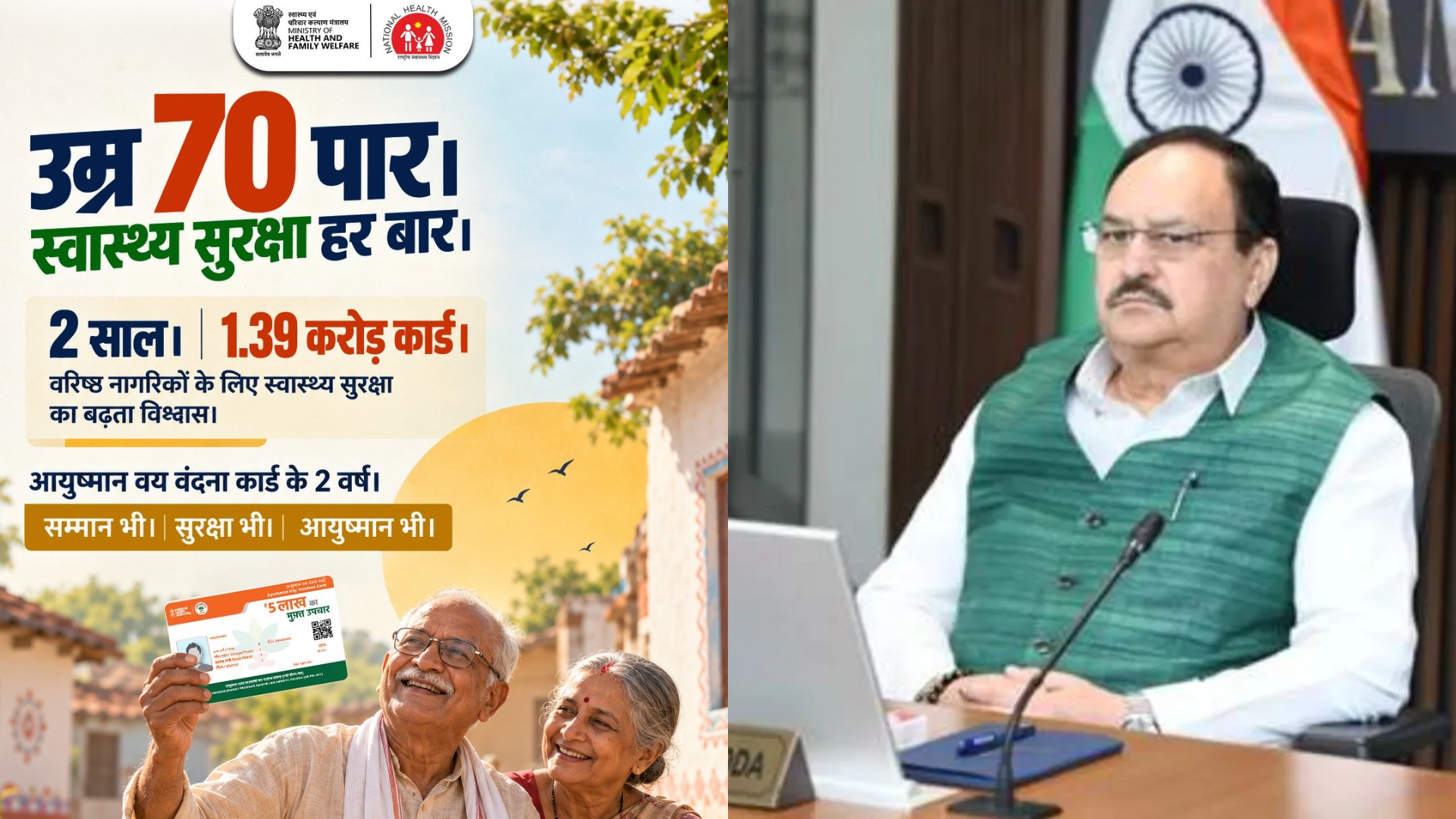 केंद्रीय स्वास्थ्य मंत्री ने दो वर्ष पूरे होने पर आयुष्मान वय वंदना योजना की उपलब्धियों को रेखांकित किया