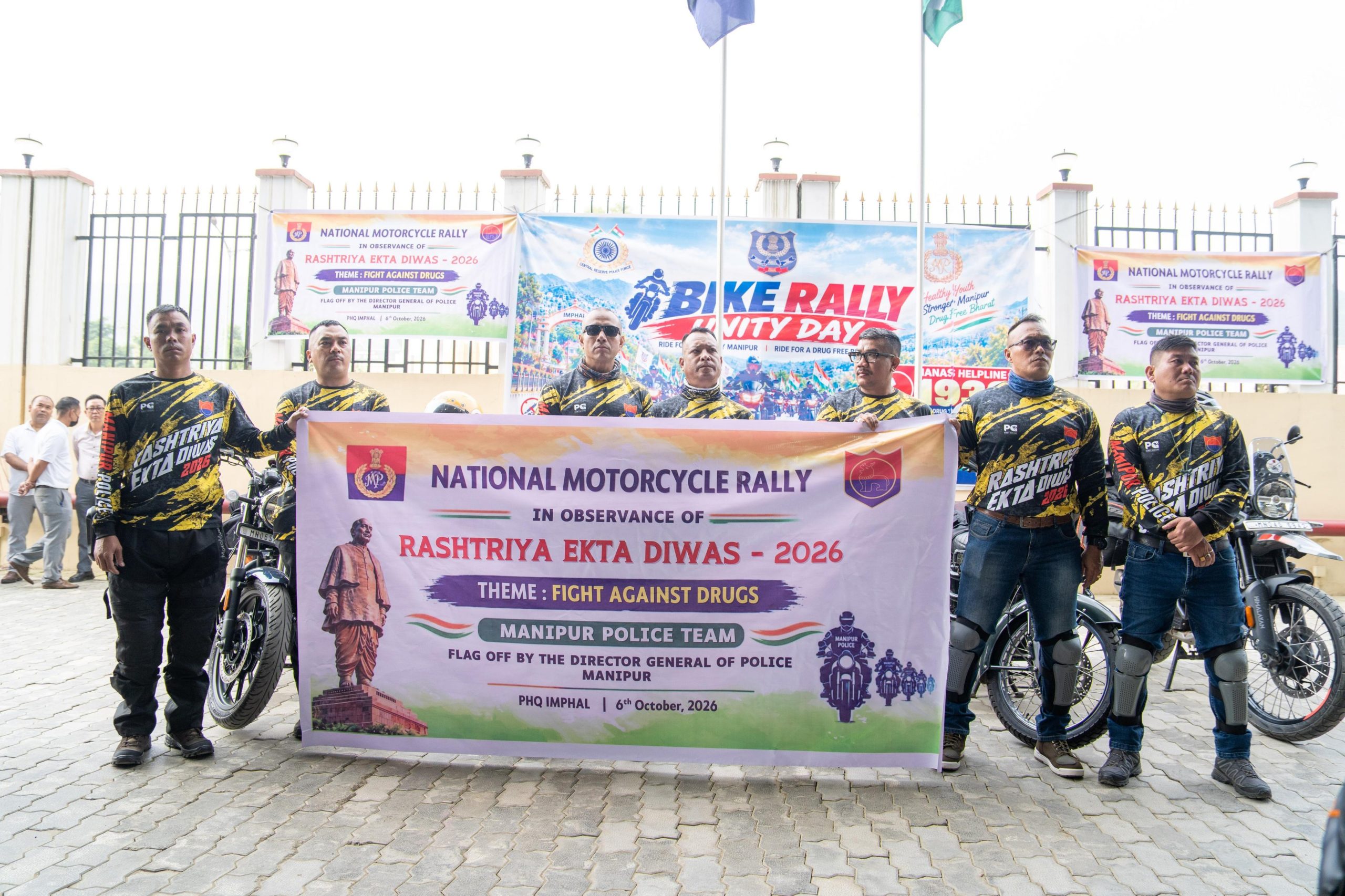 Manipur DGP Mukesh Singh flags off motorcycle rally team for Rashtriya Ekta Diwas