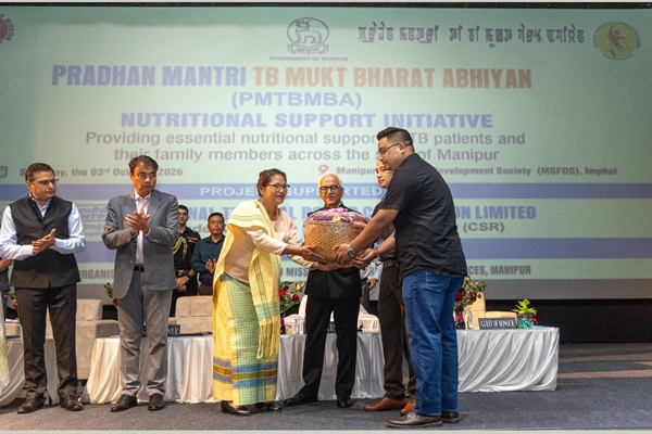 Manipur Governor Ajay Kumar Bhalla distributes nutritional food baskets to TB patients in Imphal