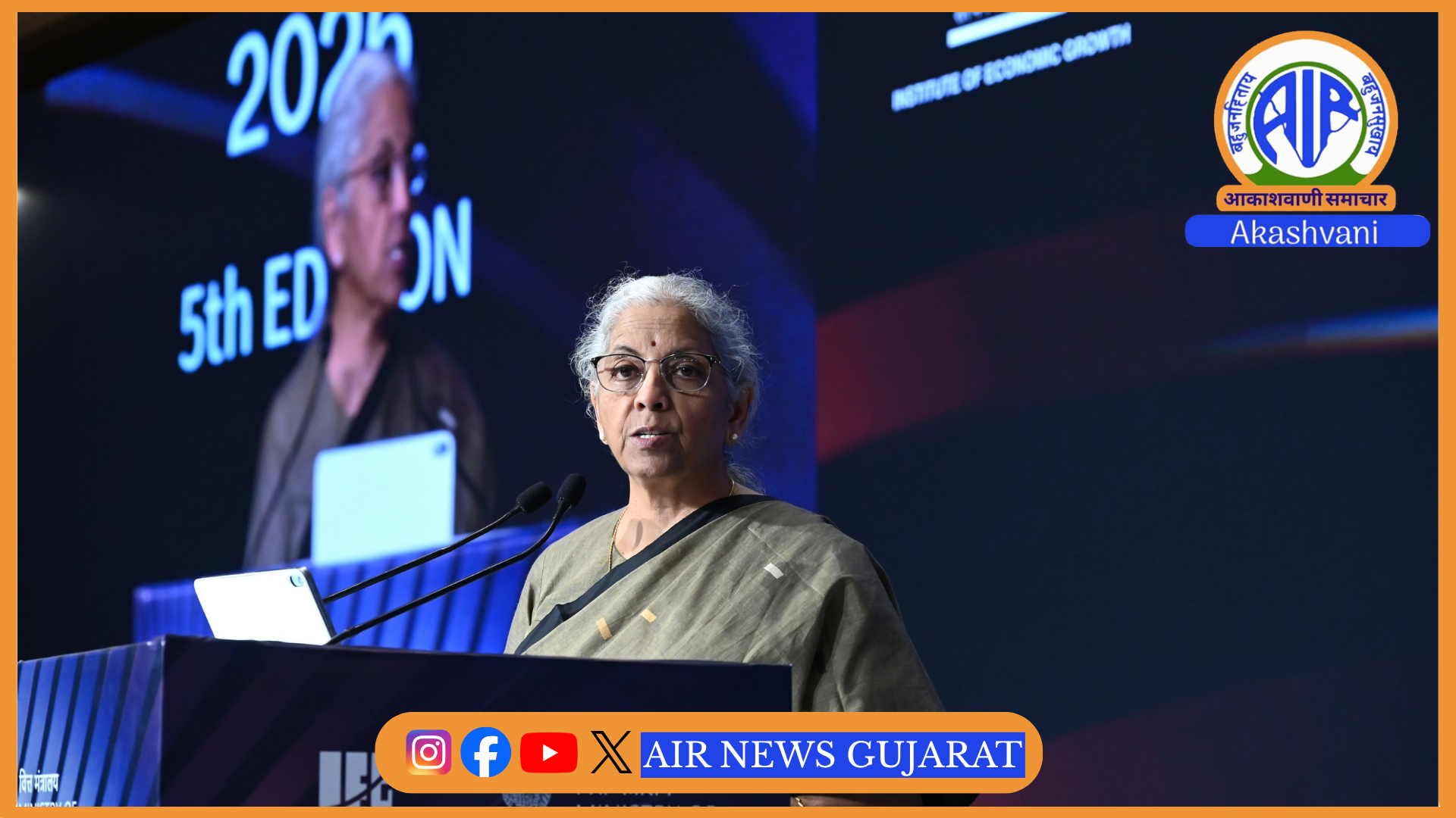 નાણામંત્રી નિર્મલા સીતારમણે જણાવ્યું કે સરકારે GST અને 4 શ્રમ સંહિતા દ્વારા રાષ્ટ્રીય માળખાને મજબૂત બનાવ્યું